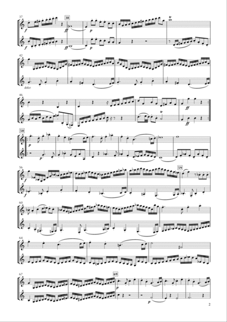 Duo in C major for Clarinets, Op.19-4 Clarinet Duet scores gallery preview page 2