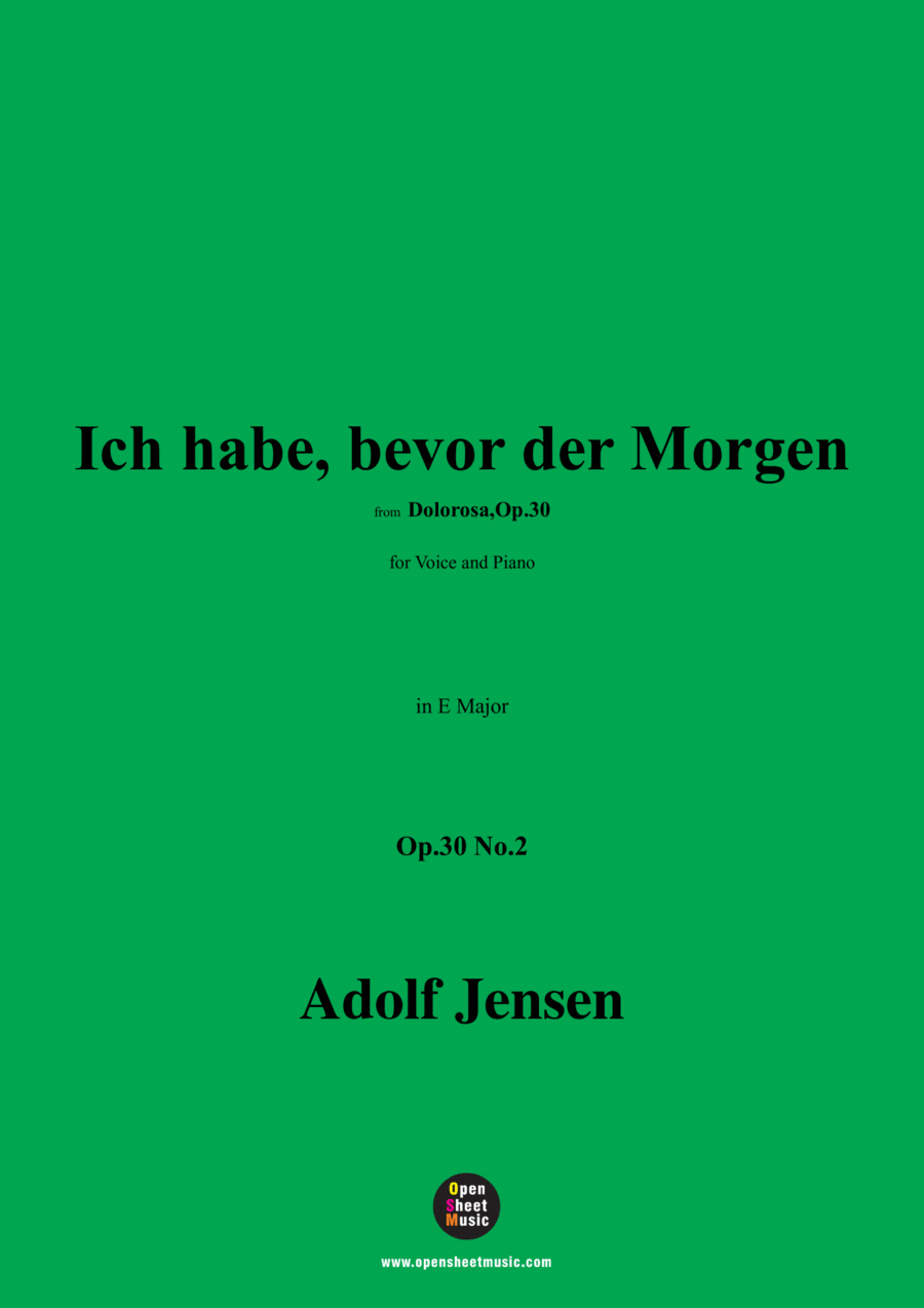 A. Jensen-Ich habe,bevor der Morgen,Op.30 No.2,in E Major Voice scores gallery preview page 1