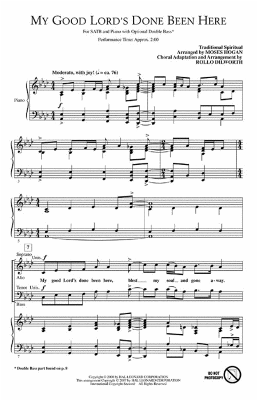 My Good Lord's Done Been Here 4-Part scores gallery preview page 2