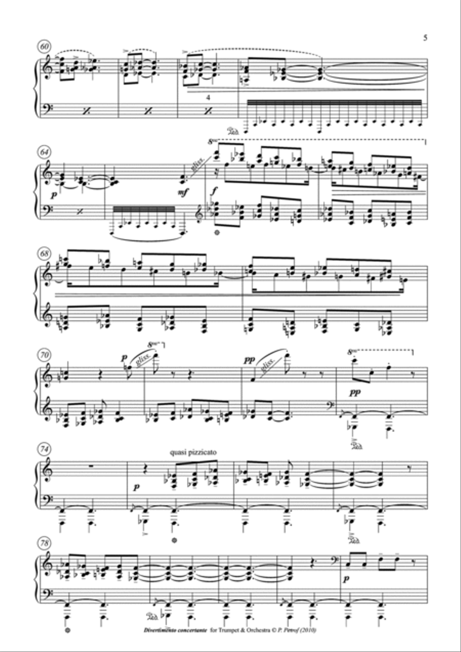 Divertimento concertante for trumpet and orchestra - piano reduction Trumpet Duet scores gallery preview page 5