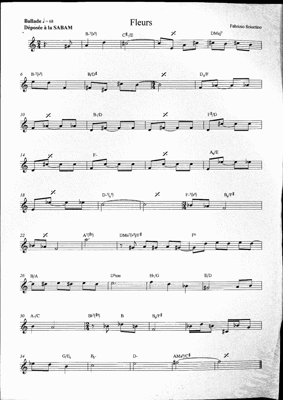 Flowers Piano scores gallery preview page 1