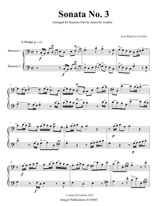 Loeillet: Sonata No. 3 for Bassoon Duo
