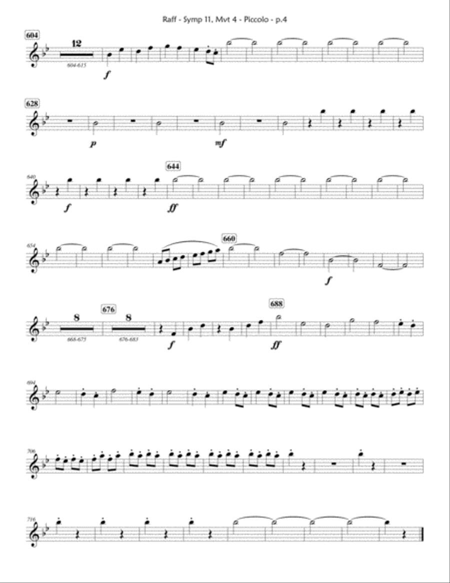 Joachim Raff - Winter Symphony Mvt.4 (Carnival) - PARTS ONLY Concert Band scores gallery preview page 4