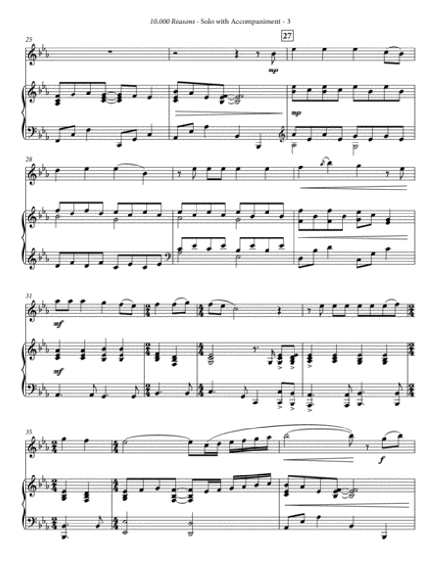 10,000 Reasons (bless The Lord) Flute Solo scores gallery preview page 4