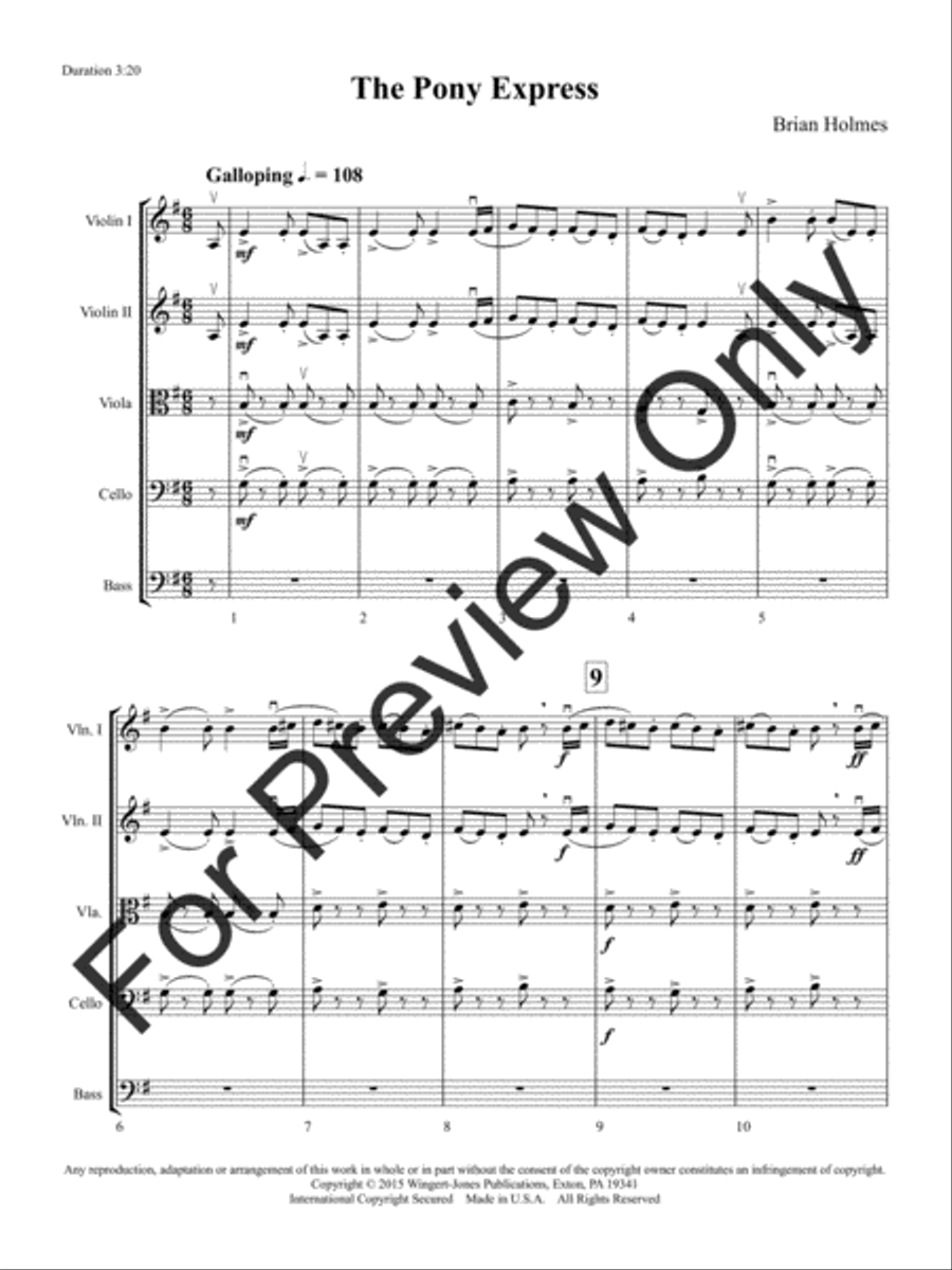 The Pony Express (Score) The Pony Express (Score) String Orchestra scores gallery preview page 4