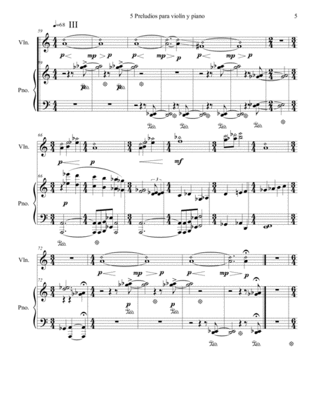 5 Preludes for violin and piano