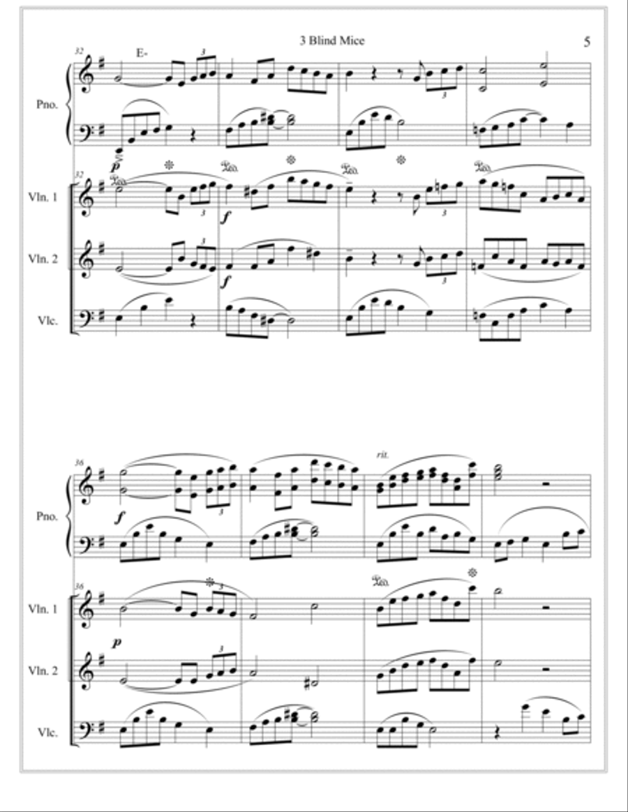 Three Blind Mice + 1 Piano Trio scores gallery preview page 5
