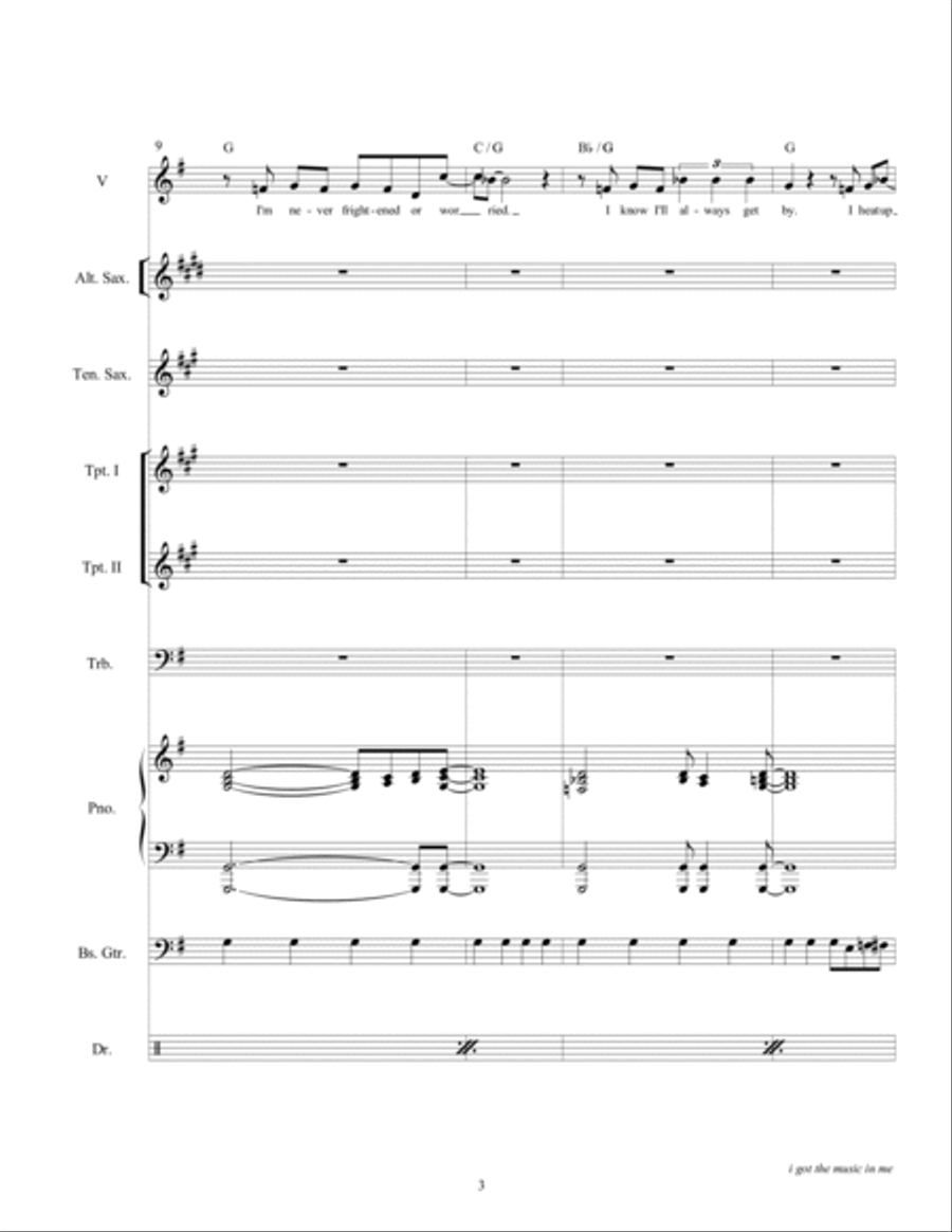 I've Got The Music In Me Large Ensemble scores gallery preview page 5