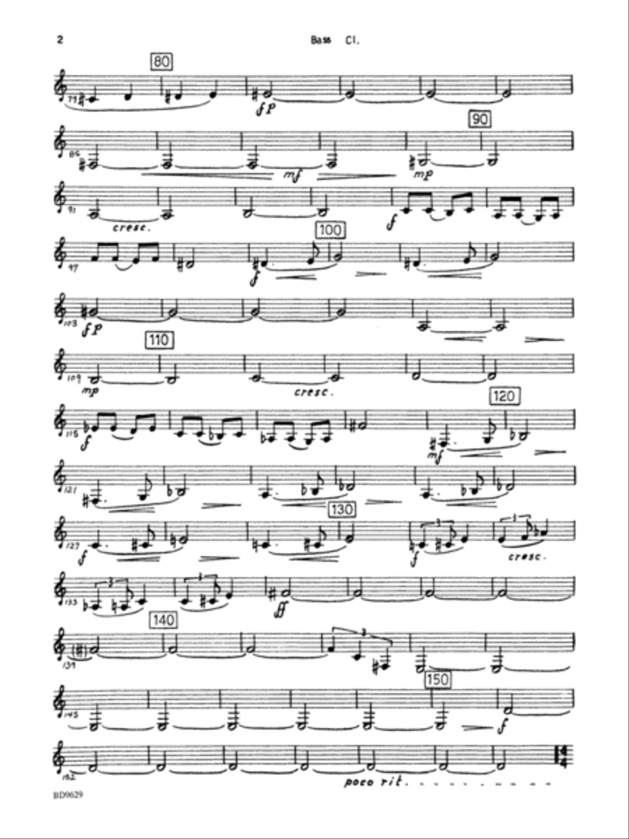 Fantasia for Band: B-flat Bass Clarinet Concert Band scores gallery preview page 2