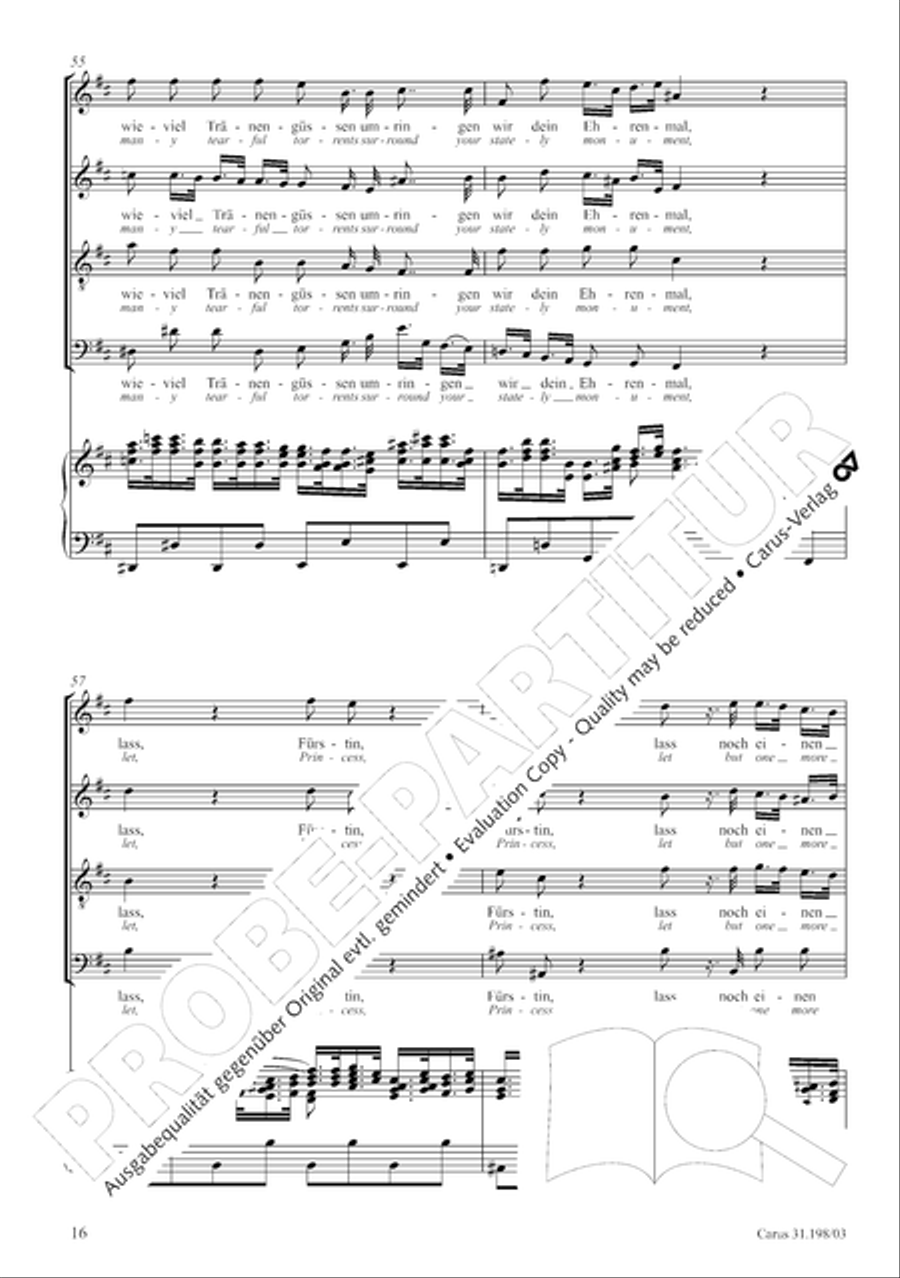 Let, Princess, let but one more ray (Lass, Furstin, lass noch einen Strahl) 4-Part scores gallery preview page 17