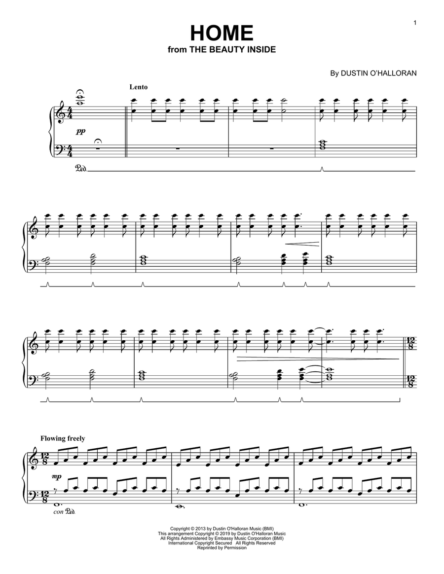 Home (from The Beauty Inside) Piano Solo scores gallery preview page 1
