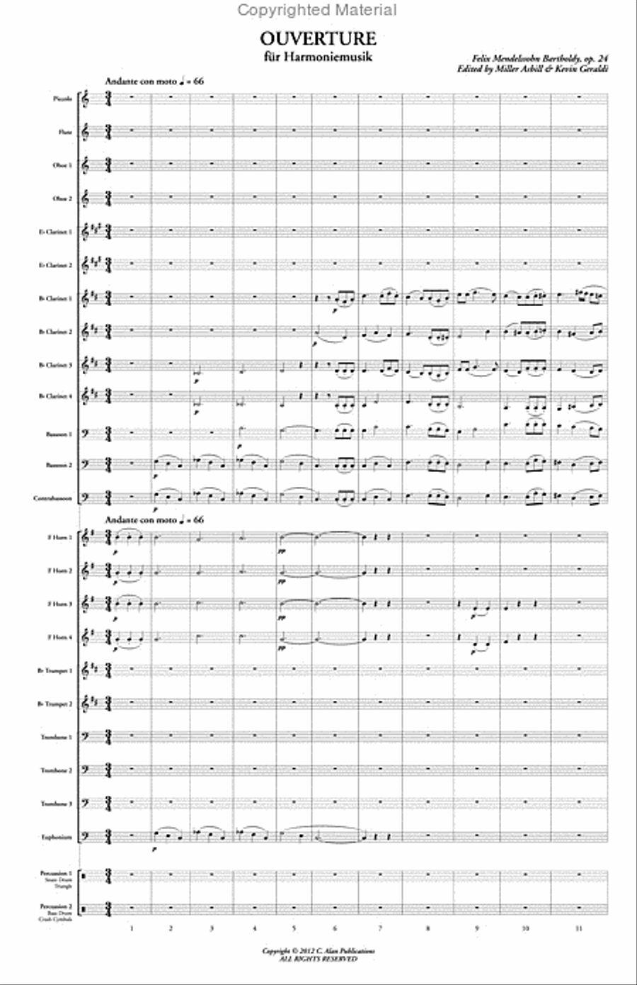 Ouverture fur Harmoniemusik (score & parts) B-Flat Clarinet scores gallery preview page 2