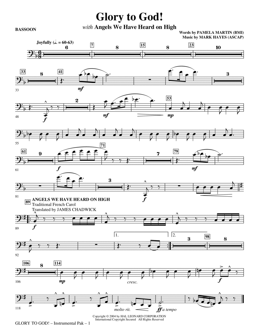 Glory to God! - Bassoon Choir scores gallery preview page 1