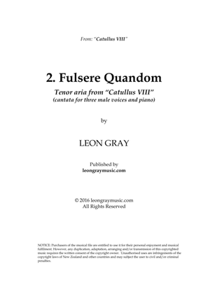 Fulsere Quandom, from trio cantata 'Catullus VIII'