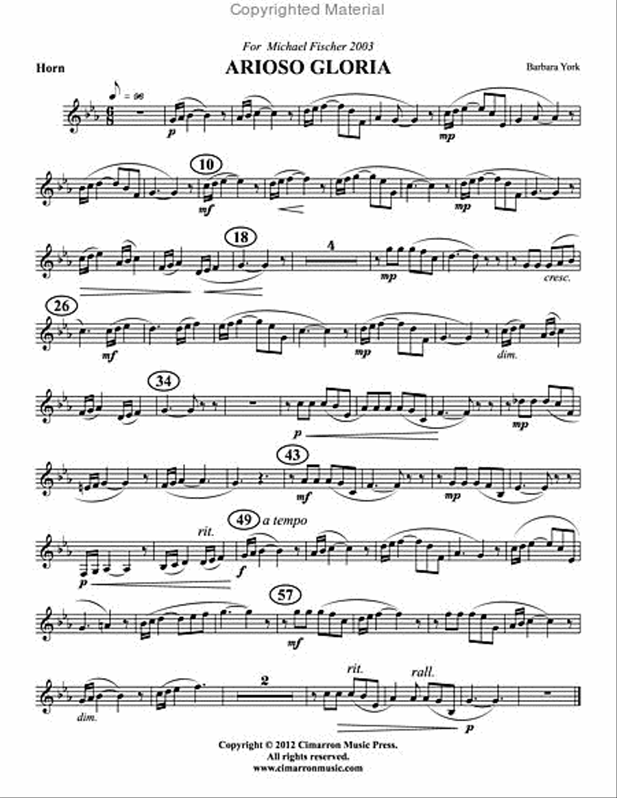 Arioso Gloria Piano Accompaniment scores gallery preview page 2