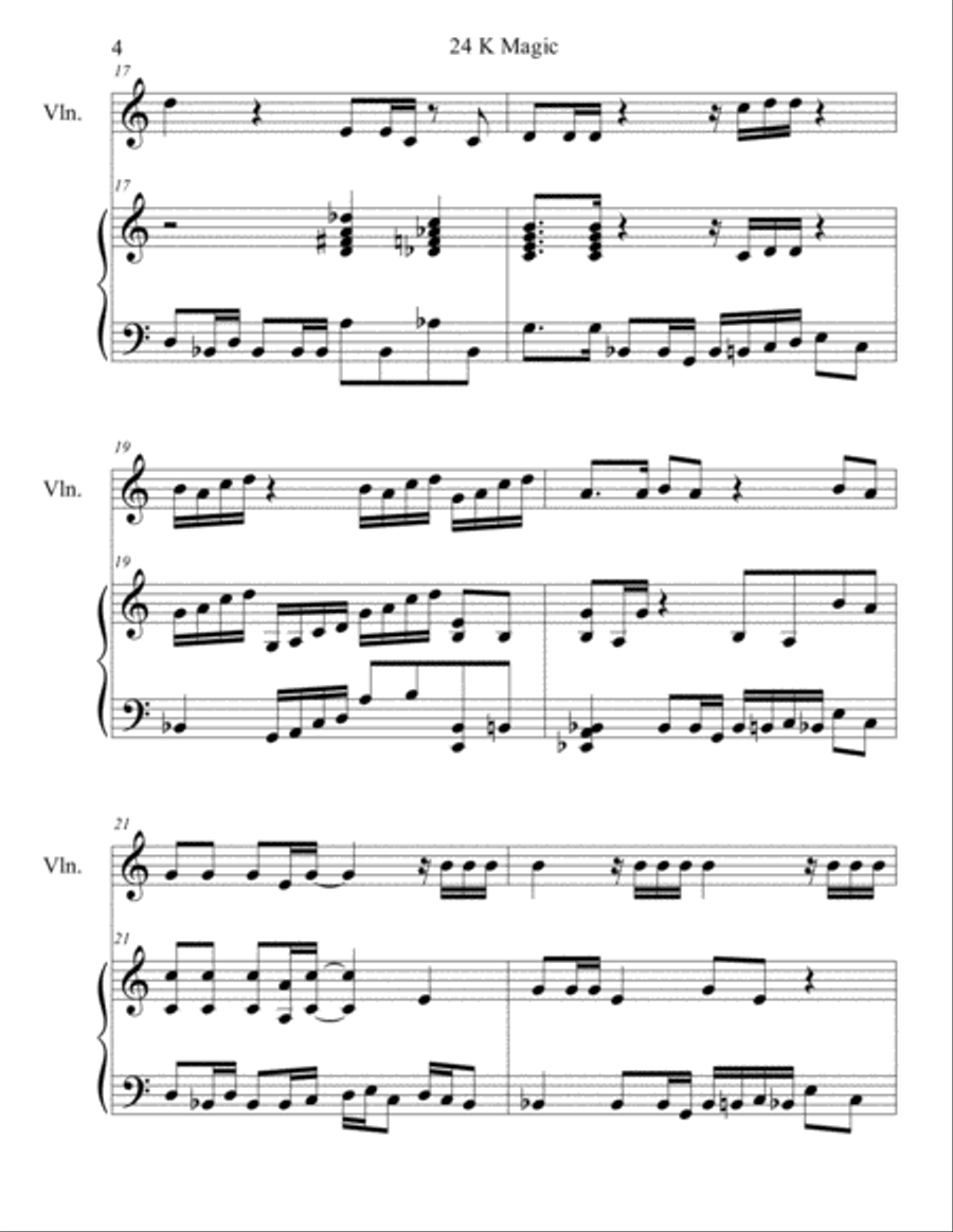 24K Magic String Duet scores gallery preview page 4