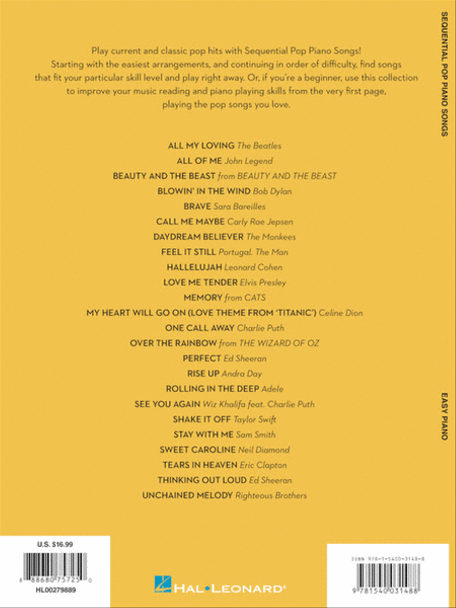 Sequential Pop Piano Songs Easy Piano scores gallery preview page 6