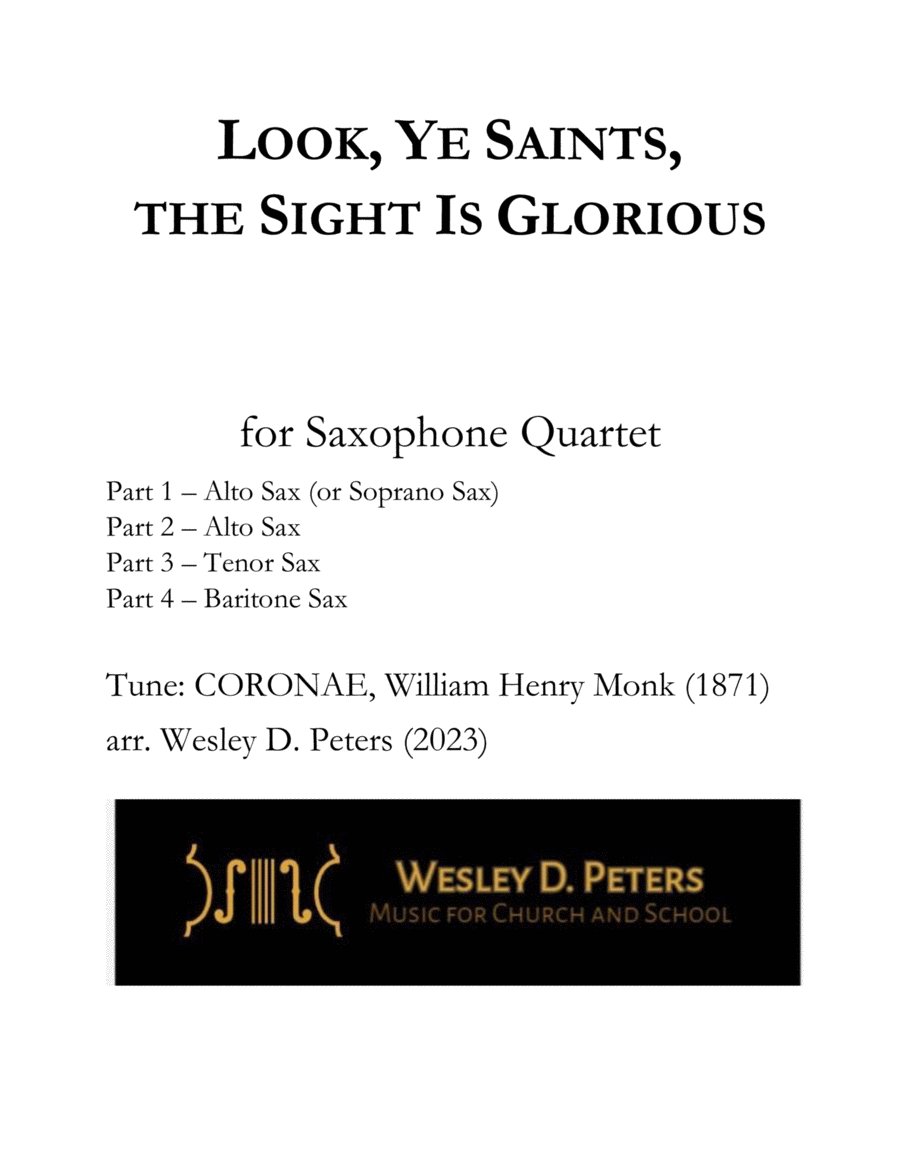Look, Ye Saints, the Sight Is Glorious (Sax Quartet) image number null