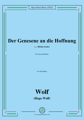 Book cover for Wolf-Der Genesene an die Hoffnung,in A flat Major