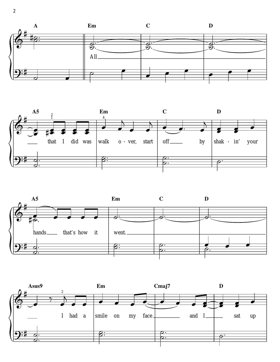 Unwanted Easy Piano scores gallery preview page 2