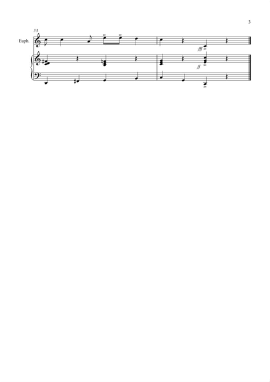 Burnie's Ragtime for Euphonium and Piano Brass Duet scores gallery preview page 3
