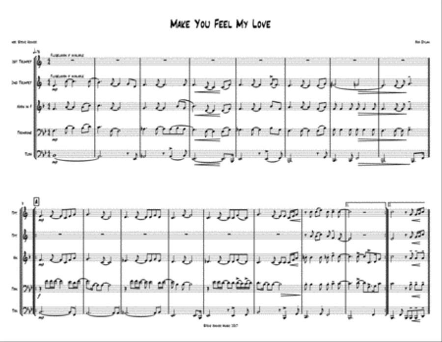 Make You Feel My Love Brass Ensemble scores gallery preview page 1