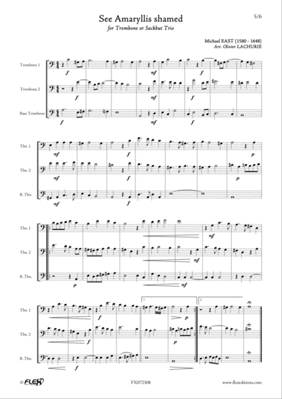 5 English Madrigals Trombone scores gallery preview page 5