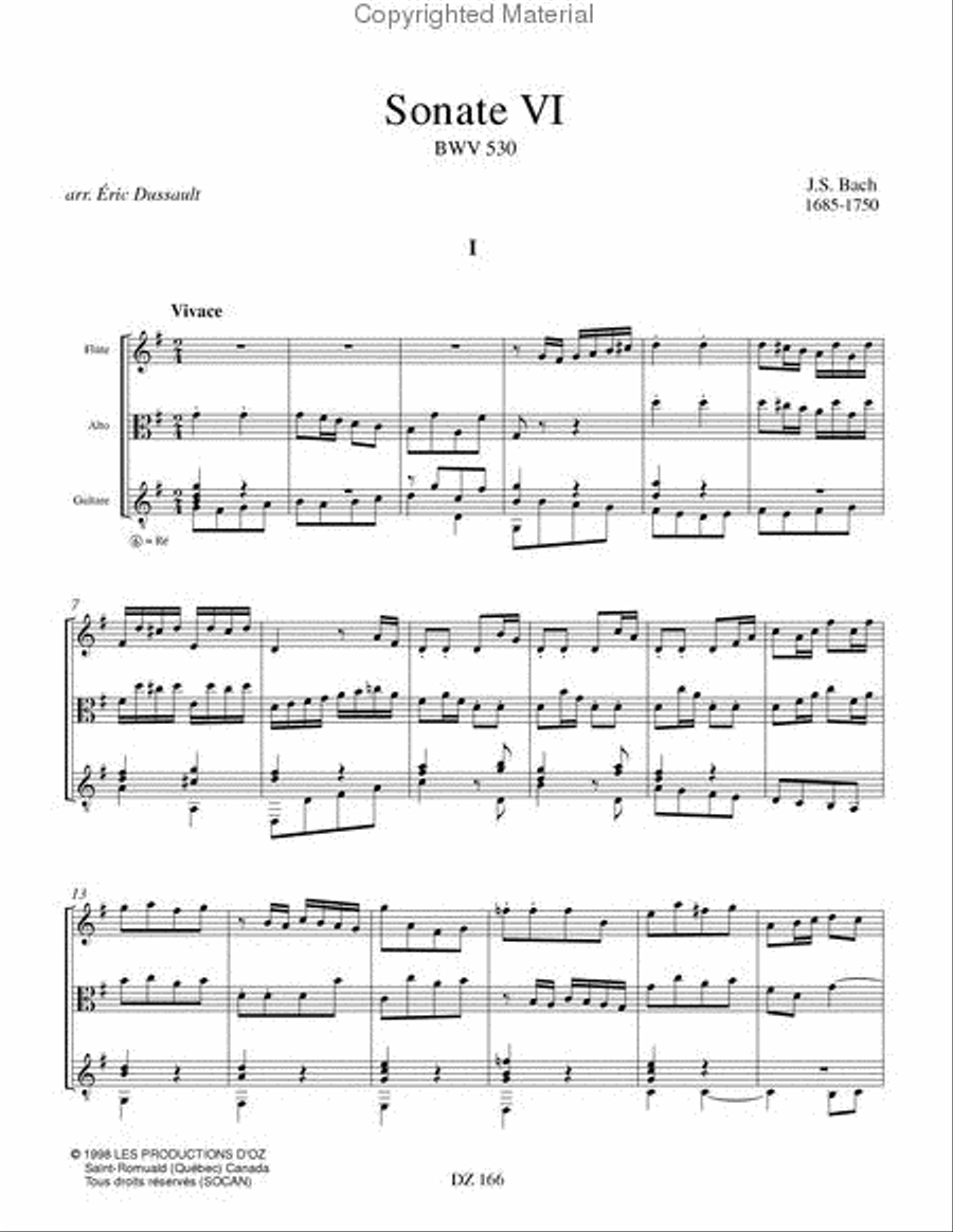 Six sonates en trio, vol. VI, BWV 530 Flute scores gallery preview page 2