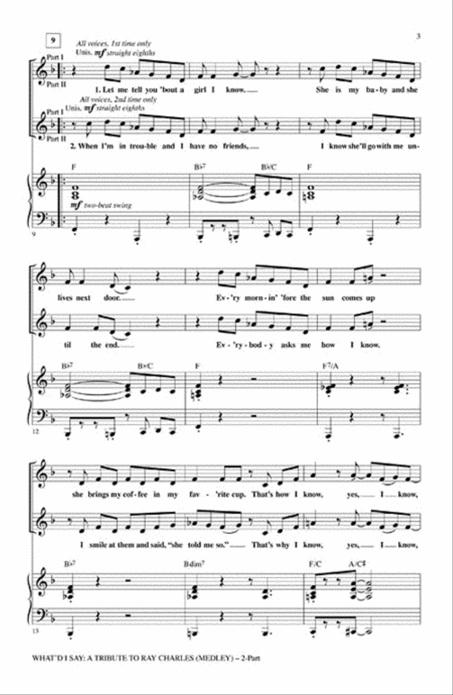 What'd I Say – A Tribute to Ray Charles (Medley) 2-Part scores gallery preview page 3