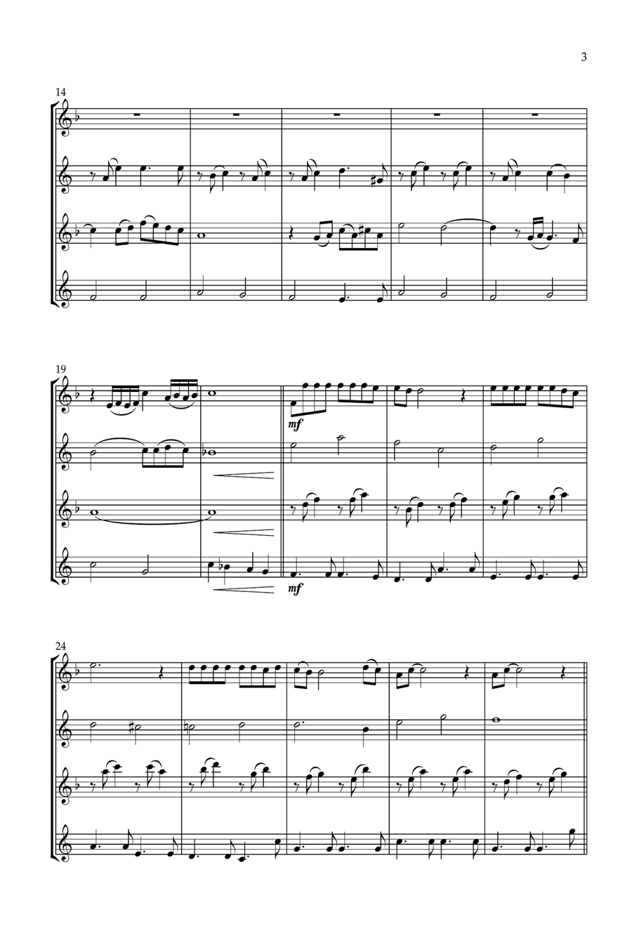 The Way We Were Saxophone Quartet scores gallery preview page 3