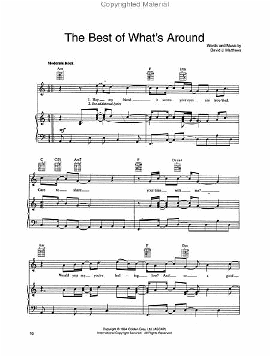 Dave Matthews Band – Anthology Piano, Vocal, Guitar scores gallery preview page 4