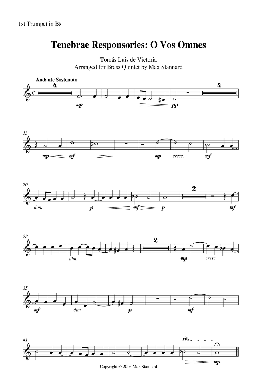 Tenebrae Responsories: O Vos Omnes Brass Ensemble scores gallery preview page 5