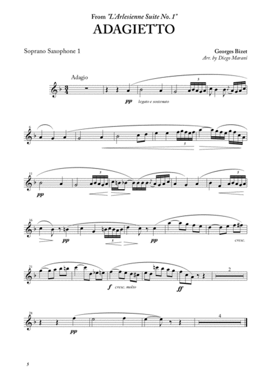 Adagietto from "L'Arlesienne Suite No. 1" for Saxophone Ensemble image number null