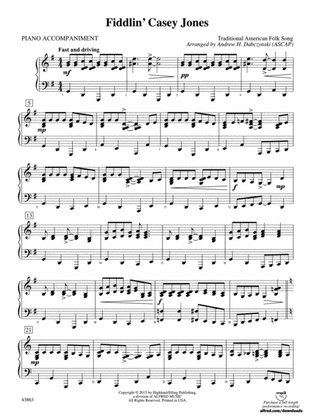 Fiddlin' Casey Jones: Piano Accompaniment
