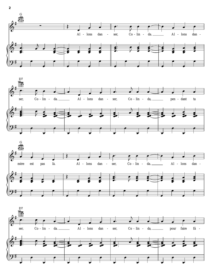 Colinda Colinda Piano, Vocal, Guitar scores gallery preview page 2