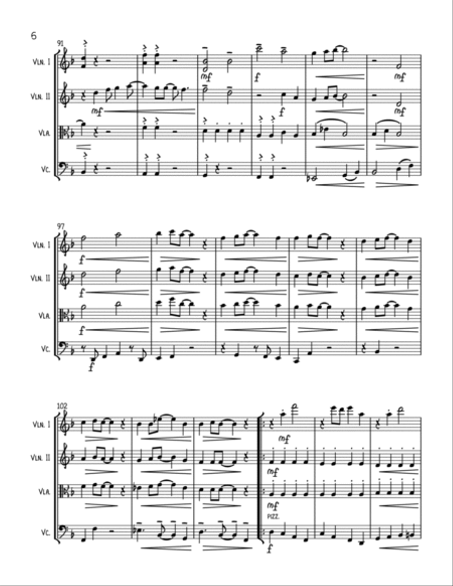 Mr. Blue Sky String Quartet scores gallery preview page 6