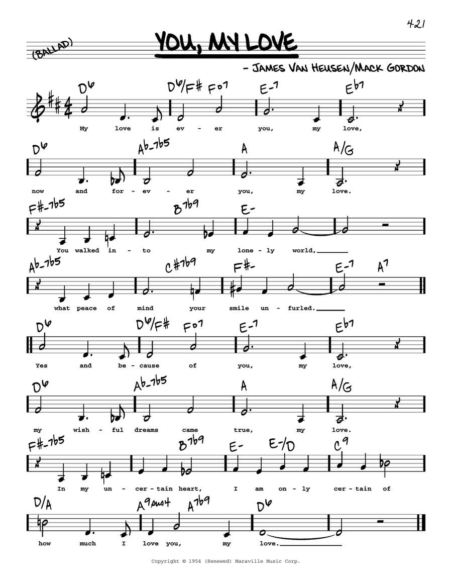 You, My Love (Low Voice) Low Voice scores gallery preview page 1