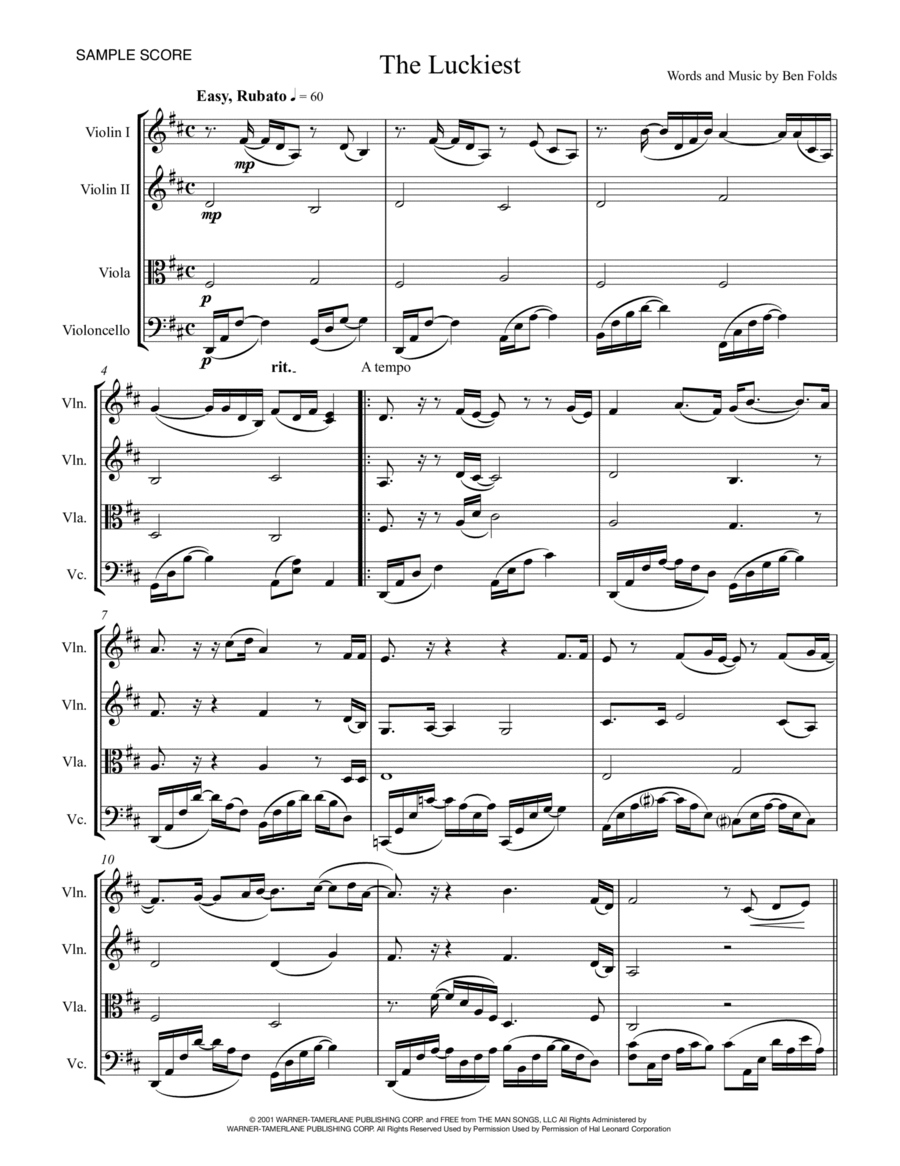 The Luckiest String Quartet scores gallery preview page 1