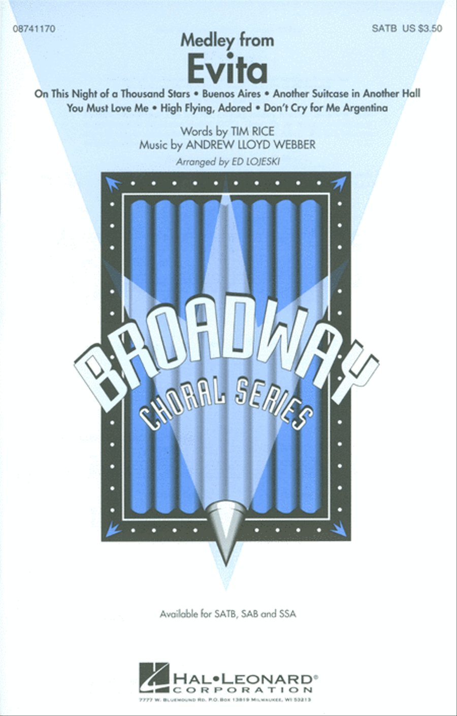 Medley from Evita 4-Part scores gallery preview page 1