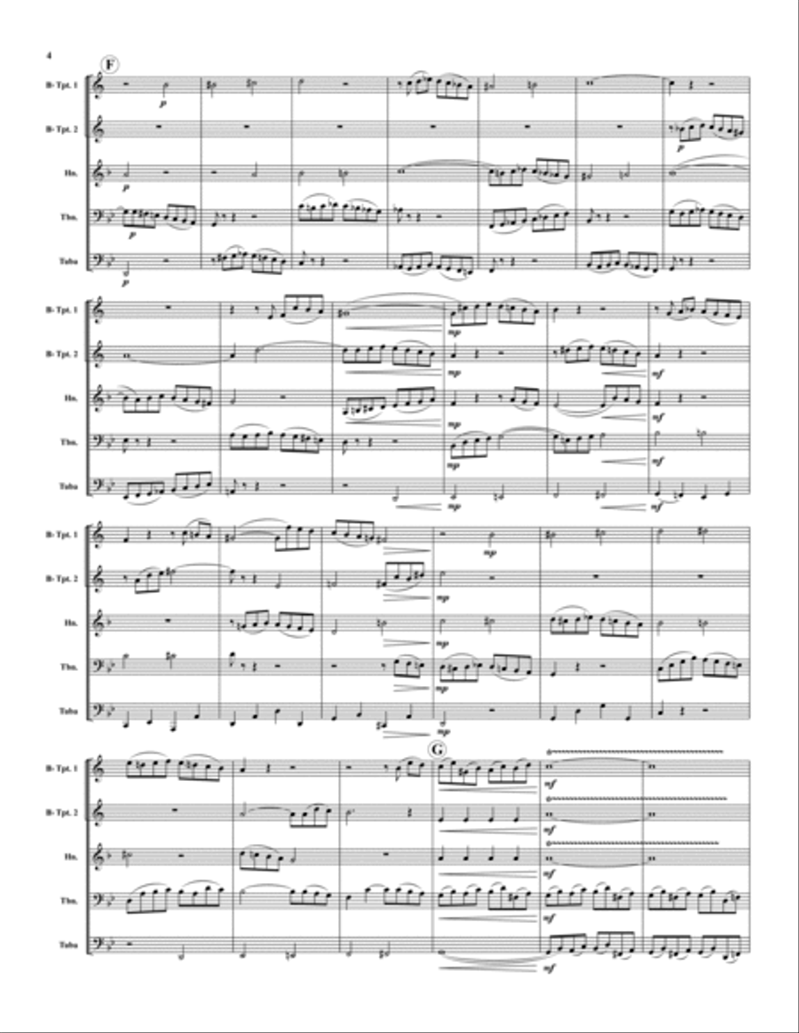 Fugue (originally in C min) Brass Quintet scores gallery preview page 4