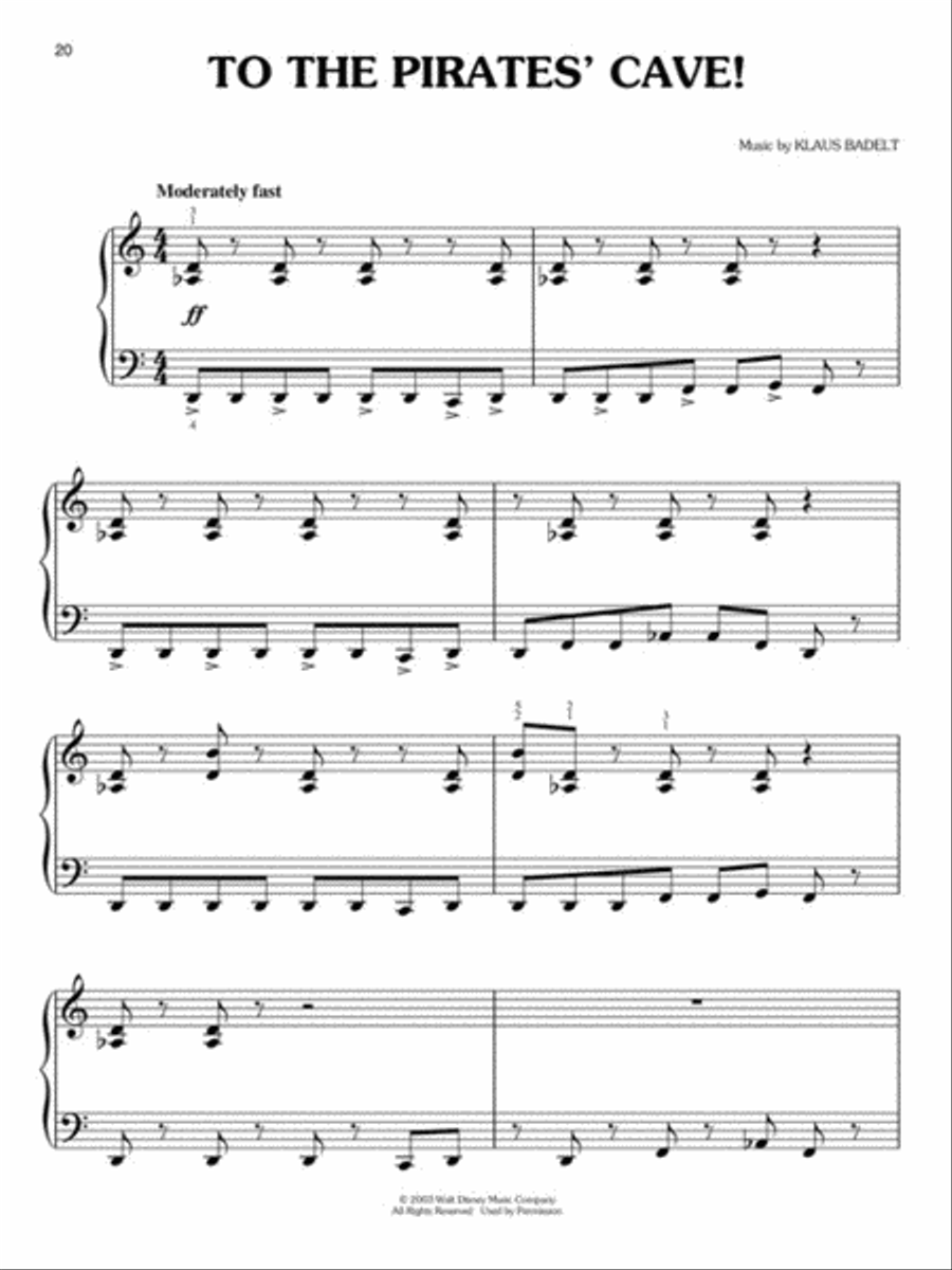 Pirates of the Caribbean – The Curse of the Black Pearl Easy Piano scores gallery preview page 4