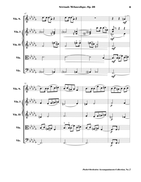 Tchaikowsky - Sérénade Mélancolique, Op. 26 for Violin and String Quartet (Reduction of the Origi image number null