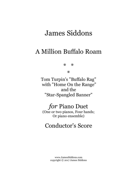 A Million Buffalo Roam (Conductor's Score for Piano Ensemble) image number null