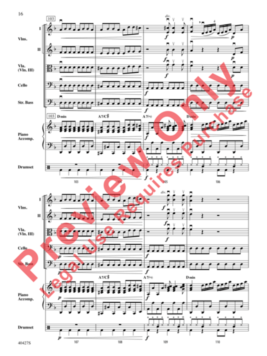 Mamma Mia!, Selections from String Orchestra scores gallery preview page 17