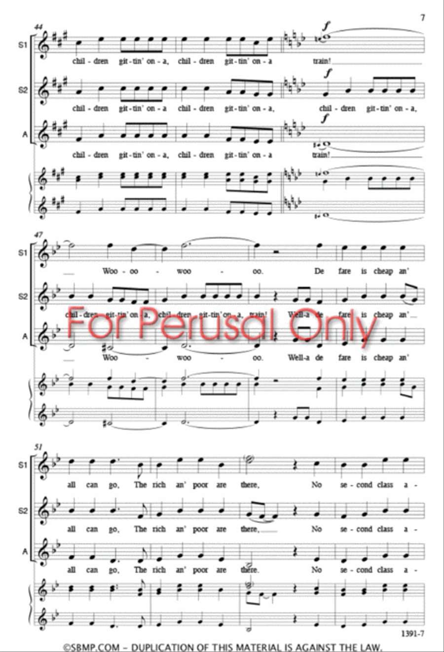Gospel Train - SSA Octavo SSA scores gallery preview page 6
