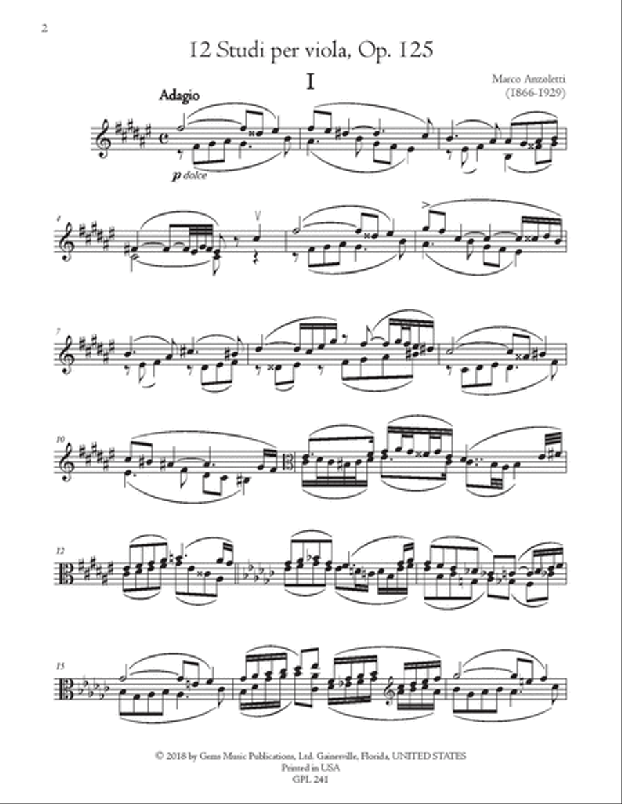 12 Studi, Op. 125 12 Studi, Op. 125 Viola Solo scores gallery preview page 2