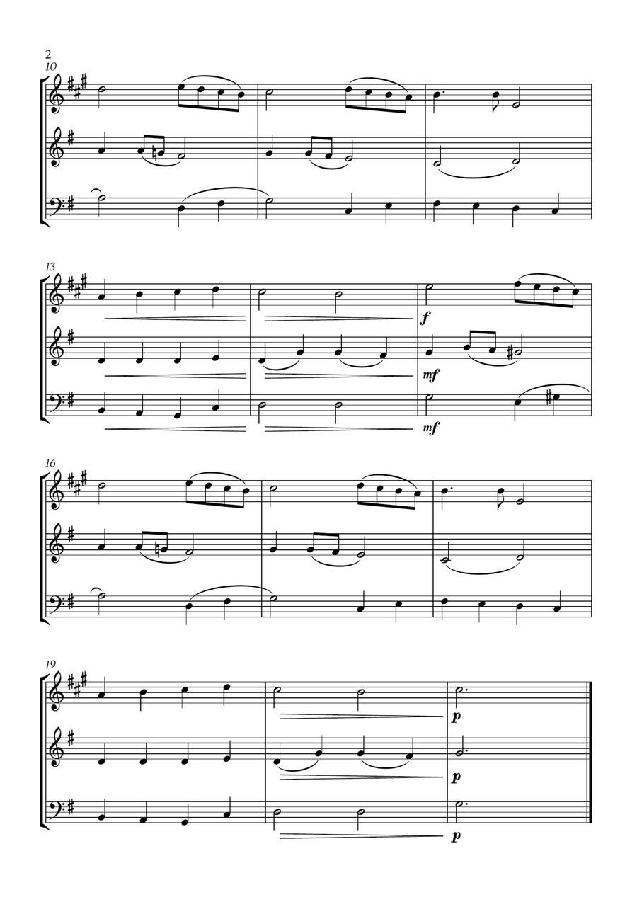 Angels We Have Heard On High (for Soprano Saxophone, Flute and Cello) Small Ensemble scores gallery preview page 2