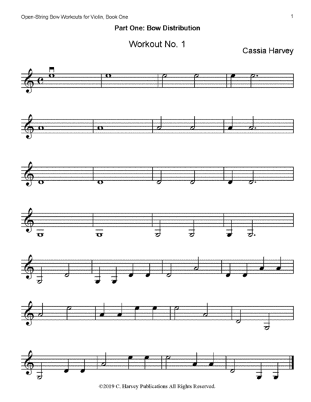 Open String Bow Workouts for Violin, Book One