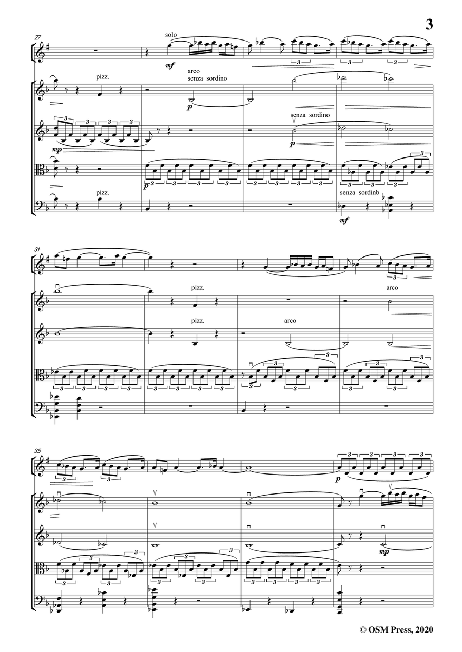 Glazunov-Rêverie orientale(Oriental Reverie),for Clarinet and Strings Small Ensemble scores gallery preview page 5