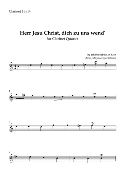 Bach's Choral - "Herr Jesu Christ, dich zu uns wend'" (Clarinet Quartet) image number null